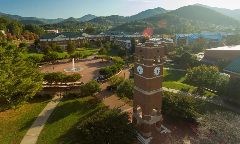 Cullowhee NC Western Carolina University campus clock tower Jackson County Western North Carolina